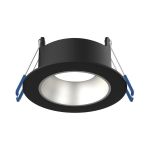Noxion Faretti LED Ares Profondo ring Nero - con Inner Il Anello Argento | Ritaglio 68mm - incl. GU10 Fitting