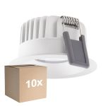 Confezione Multipack 10x Ledvance Faretti LED Fix Aluminium Bianca 8W 680lm 36D - 930 Luce Calda | Ritaglio 68mm - IP44 - Miglior resa cromatica - Dimmerabile