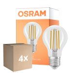 Confezione Multipack 4x Osram Parathom Classic LED E27 Pera Filamento Chiara 6.5W 806lm - 822-827 Dim To Warm | Dimmerabile - Sostitutiva 60W