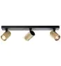 Brilliant Marty Luce da soffitto Aluminium Sabbioso Nero Oro 15W 1050lm - 830 Luce Calda -  | Incl. 3x GU10