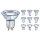 Confezione Multipack 10x Ledvance Performance Faretti LED Riflettore GU10 PAR16 4.3W 350lm 120D - 827 Bianco Molto Caldo | Sostitutiva 32W