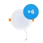 Confezione Multipack 6x Bright Choice Downlight LED 12W 1080lm 120D - 840 Bianco Freddo | Ritaglio 115mm - Sostitutiva 1x18W