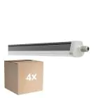 Confezione Multipack 4x Ledvance Stagna Reglette Stagna FLEX Cablaggio Entra/Esci 42W 6800lm - 840 Bianco Freddo | IP66 - Sostitutiva 2x 58W